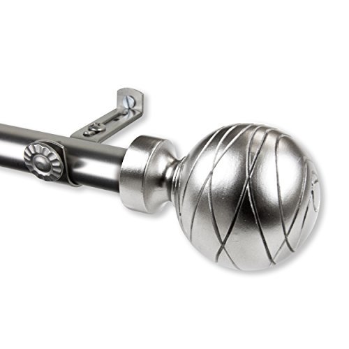 Rod Desyne Arman 3/4 Pouces Dia. 28-48 Pouces - Ensemble de Tringle à Rideau Simple en Nickel Satiné
