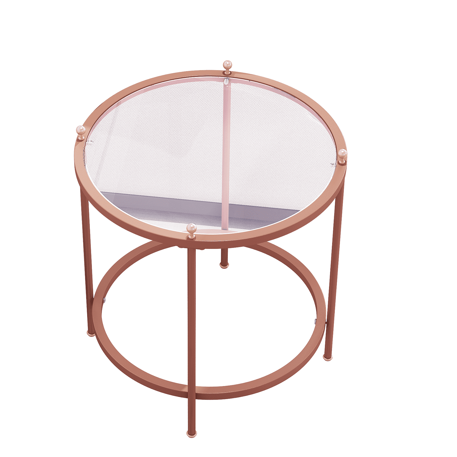 Kepooman 21.60" Coffee Table, Carbon Steel Coffee Table for Office, Sofa Center Table for Living Room, Rose Gold