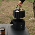 thumbnail image 1 of Bolsa De Almacenamiento Para Juego De Botellas De Condimento Juego de botellas de condimento para exteriores, bolsa de lata dividida para condimentos de picnic y camping (juego negro) Likrtyny  Para Estrenar, 1 of 9