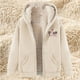 thumbnail image 1 of Chaqueta y sudadera informal con capucha de manga larga para mujer, con estampado de moda, de polar y capucha, 1 of 4