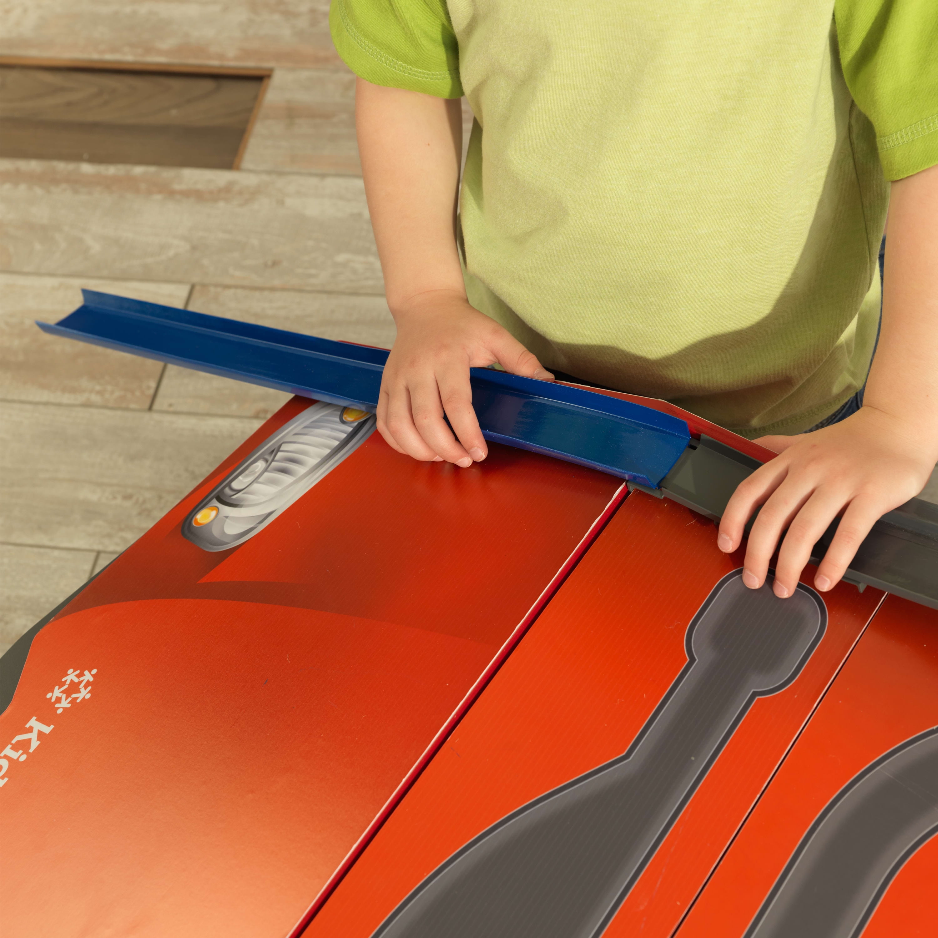 KidKraft Speedway Play N Store Wooden Activity Table for Cars Red