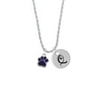 thumbnail image 2 of Delight Jewelry Silvertone Small Purple Paw Silvertone Script Initial Disc - Q - Charm Necklace, 20"+3", 2 of 4