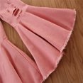 thumbnail image 2 of TOOYOU Girls Jeans Demin Pants Bottom Jeans Flare Toddler For Kids Denim Ruffles Trousers Pants Ripped Baby Pants Classic Trousers For Sweet Girls Size 2-3 Years Pink, 2 of 7
