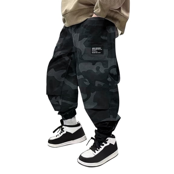XQYLOS Boys Camouflage Overalls Pants for Big Kids, Spring Autumn Style Casual Trousers with Adjustable Straps Handsome Children’s Jumpsuit Playwear