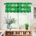 thumbnail image 5 of 3 Piece Kitchen Curtains and Valances Set Green Fish Scale Cafe Curtains 24 Inch Length Modern Geometric Ombre Abstract Moroccan Valance & Tier Curtain for Living Room Bedroom 54"x18"+27"x24"*2, 5 of 6