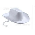 thumbnail image 2 of Jxzom Women Men Cowboy Hat Classic Roll Up Brim Fedora Cowgirl Hat Western Cowboy Hat Stage Performance Hat, 2 of 7