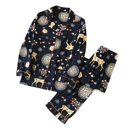 

YWDJ Silk Pajamas for Women 2 Pieces Women Pajamas Sets Cotton Pyjama Women Pajamas Sleepwear Sets Spring Summer Homewear Black L