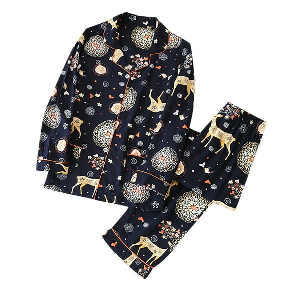 Lindreshi Womens Pajamas Sets 2 Women's Pajamas Sets Cotton Pyjama Women's Pajamas Sleepwear Sets Spring Summer Homewear