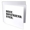 3dRose Best Boyfriend Ever - fun romantic love and dating gifts for him - for anniversary or Valentines day, Greeting Cards, 6 x 6 inches, set of 12