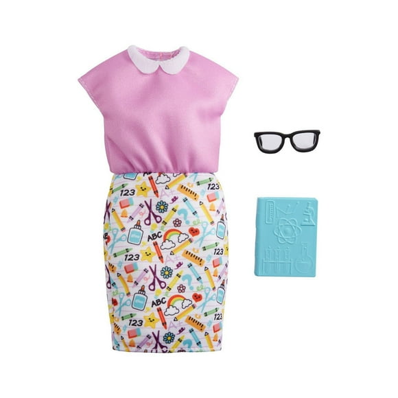 Barbie Fashion Pack, Career Teacher Doll Clothes for Barbie with 1 Dress