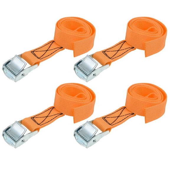 Uxcell 0.8M x 25mm Lashing Strap with Cam Buckle 250Kg Work Load, Orange, 4 Pack