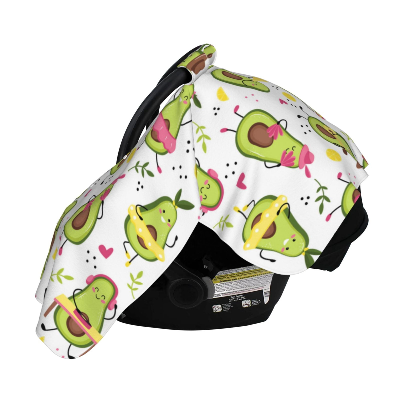 Naloa Avocado Playing Music Baby Car Seat Cover, Breathable Baby Carrier Cover, Multiuse Baby Carrier Cover & Nursing Breastfeeding Cover