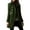 Army Green, variant on CharmCyan Women's Solid Color Button Lapel Woolen Button Long Sleeved Jacket Army Green L