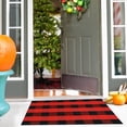 thumbnail image 4 of AllWays Plaza Cotton Buffalo Plaid Rug 27.5"x43" Black and Red Checked Rug Washable Doormats Indoor Outdoor Rugs for Layered Front Door Mats, Porch, Kitchen, Farmhouse, Entryway, 4 of 17