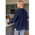 thumbnail image 2 of ORUYROP Women's Crewneck Batwing Long Sleeve Sweater 2023 Fall Oversized Ribbed Knit Side Slit Pullover Top, 2 of 7
