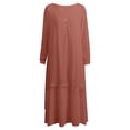 thumbnail image 4 of Bpxiofoy Long Sleeve Dressï¼Red Dresses for Womenï¼Linen Dressï¼Womens Dressesï¼Maxi Dress Wine M, 4 of 7