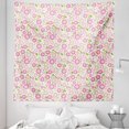 thumbnail image 1 of Flower Tapestry, Pastel Toned Feminine Romantic Petals with Leaves Shabby Spring Elements, Fabric Wall Hanging Decor for Bedroom Living Room Dorm, 5 Sizes, Blush Pink Lime Green, by Ambesonne, 1 of 1