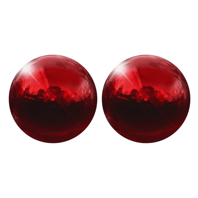 2 Pcs Gazing Ball 2.5 Inch 63mm Reflective Sphere Polished Hollow Ball Deep Red