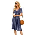 thumbnail image 3 of POSESHE Women's Casual Short Sleeve V-Neck Dress with Pockets, Summer Short Party Dress, 3 of 5