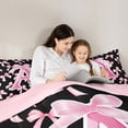 thumbnail image 5 of Manfei Letter Monogrammed A Bedding Comforter Set 2pcs for Boys Girls,Kawaii Ribbon Bow Twin Comforter Sets Microfiber,Dreamy Princess Breathable Bedding Set,Lightweight Room Decor,Reversible, 5 of 8