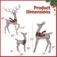 thumbnail image 4 of FOOWIN 3-Piece Large Christmas Deer Family, Lighted Outdoor Decoration, Rattan, 4 of 7