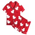 thumbnail image 4 of Pyjamas pour Filles Journée Mondiale des Abeilles Imprimé Dessin Animé Ensemble de Pyjama en Satin d'Été avec Poches pour Enfants Filles Tout-Petits Pjs Rouges 2 Ans-3 Ans, 4 of 4
