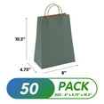 thumbnail image 2 of Dark Teal Kraft Paper Bags with Handles, 8 x 4.75 x 10.5 Inch. Pack of 50 Foldable Shopping Bag, 150 GSM. Kraft Paper Gift Bags with Handles. Gift Gag Bulk for Wedding favors, Valentines Day, 2 of 7