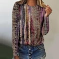 thumbnail image 2 of T-shirts à Manches Longues pour Femmes à Col Rond Imprimé Floral Tunique Blouse Décontractée Douce, 2 of 5