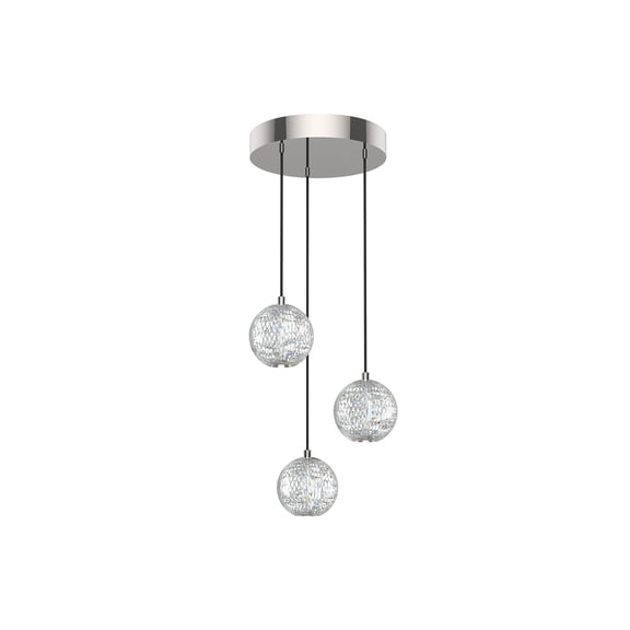 Alora Lighting Mp321203 Marni 14" Wide Led Multi Light Pendant - Nickel