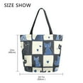 thumbnail image 5 of FORMRS Womens Canvas Tote Bag with Zipper Inner Pocket Shoulder Handbag, Black and Blue Cat, 5 of 7