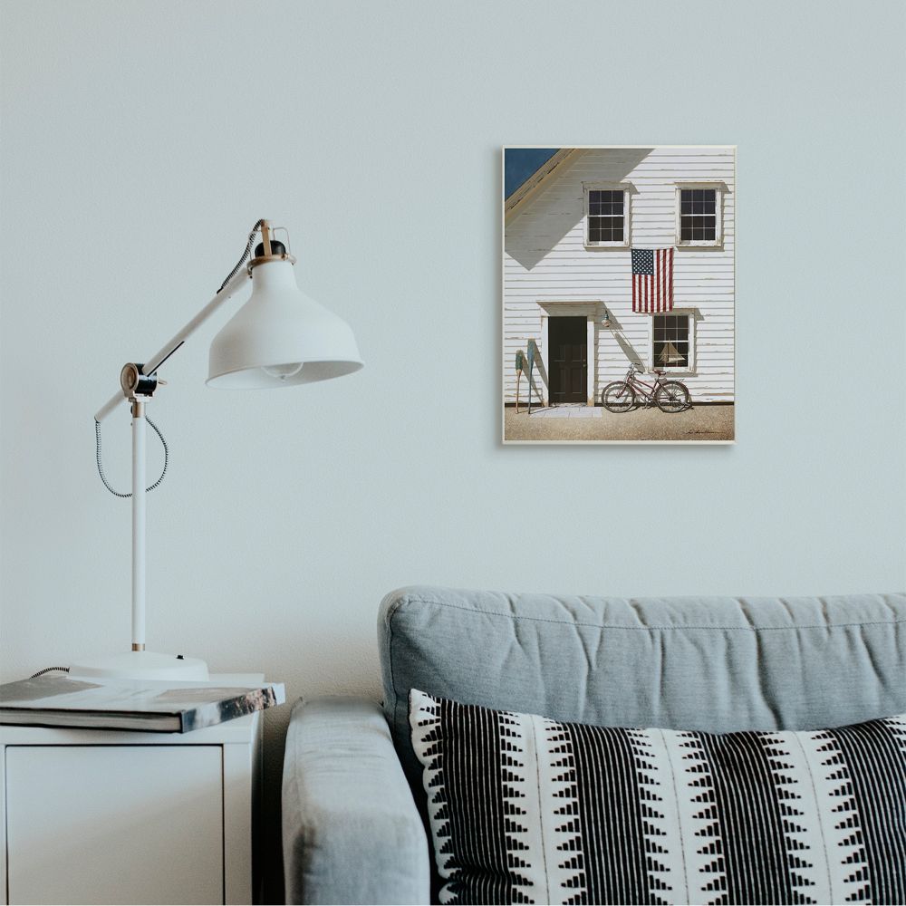 Stupell Industries Americana Cape House Front Vintage Realistic Painting Wall Plaque Design by Zhen-Huan Lu, 13" x 19"