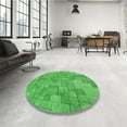 thumbnail image 3 of Ahgly Company Indoor Square Patterned Neon Green Area Rugs, 3' Square, 3 of 6