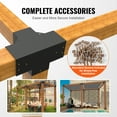 thumbnail image 2 of KFFKFF Pergola Support Kit 6''x6''(Interior Dimensions 5.6x5.6), Pair of 4-Way Robust Corner Support for Woodworking DIY Post Foundation Kit, Simple Assembly for Wooden Beams of Gazebos, 2 of 9