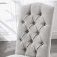 thumbnail image 3 of Dining Chairs Modern Upholstered Set of 2 Fabric Dining Chairs with Wood Legs, Grey, 3 of 8