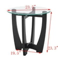 thumbnail image 4 of Hassch 23.5" Round Tempered Glass Side Table with Solid Wood Cross Base, Modern Accent End Table for Living Room, Black, 4 of 7