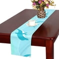 thumbnail image 3 of YUSDECOR Blue Dolphins Pattern Table Runner for Kitchen Wedding Party Home Decor 14x72 inch, 3 of 4