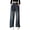 Blue, variant on KAUOD Girls Straight Wide Leg Jeans Baggy Retro Cargo Denim Pants Teen Kids Fall Casual Elastic High Waist Jeans Trousers