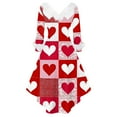 thumbnail image 5 of Valentine Dresses for Women Long Sleeve Casual V Neck Dress Love Heart Loose Oversized Dresses Red S, 5 of 5