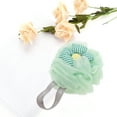 thumbnail image 5 of Unique Bargains 1 Pc Plaid Sunflower Bath Shower Loofah Sponge Body Puffs Green, 5 of 6