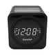 thumbnail image 1 of Radio reloj FM SHARP con altavoz Bluetooth, puerto de carga USB FastCharge de 2 amperios, despertador o radio, alarmas duales, pantalla LED blanca fácil de leer, simple de usar, información rápida, 1 of 3