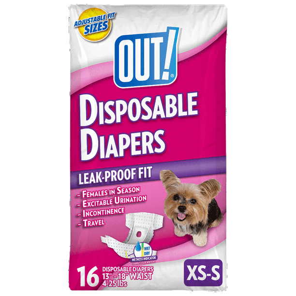 OUT! Pet Care Disposable Female Dog Diapers, Absorbent