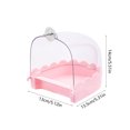 thumbnail image 3 of FastXmas Bird Cage Bath Hanging Parrot Bath Tub Water Shower Food Feeder Holder Tray Bird Bath Supplies for Small Birds Canary Budgies Cockatiel Lovebirds (Pink), 3 of 6