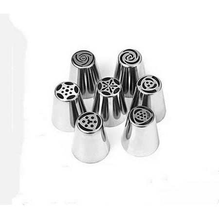 

7pcs Rose Icing Piping Nozzles Stainless Steel Flower Mouth Cream Pastry Tips Nozzles Bag Cake Decorating Tools