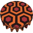 thumbnail image 3 of Overlook Hotel Carpet Shining Mid Century Modern Geometric Trellis Polygon Hexagon Round Tablecloth 60 Inch Washable Reusable Table Cover Wrinkle Stain-Resistant for Kitchen Dinning Party Holiday, 3 of 6