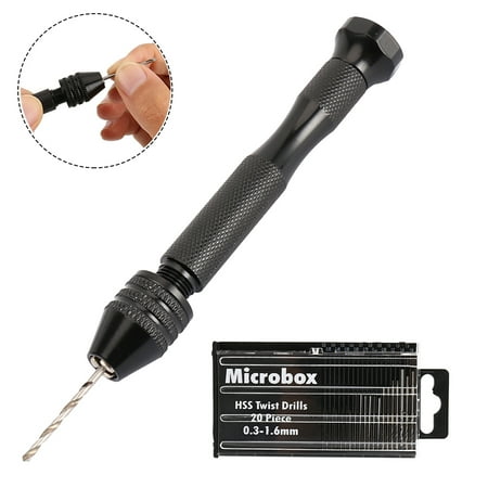 

AoHao 20 Pcs Mini Twist Drill Bits Precision Pin Vise Hand Drill with Twist Bits Set Hand Drill Bits Set