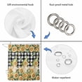 thumbnail image 4 of Sunflower Gnomes Shower Curtain, Waterproof Shower Curtains for Bathroom, Black Plaid Eucalyptus Leaf Butterfly Washable Fabric Bathtub Curtain Set Bath Decor with 12 Hooks Standard 72"x72", 4 of 8