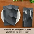 thumbnail image 6 of 6 Pack 20'' x20" Satin Table Napkins Dinner Napkins for wedding Party Decoration events Dark Gray Wave Pattern, 6 of 6