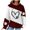 Wine, variant on Hooded Sweatshirt for Womens Cute Dog Paw Heart Print Hoodies with Front Pocket Sweatshirts Color Matching Waffle Knitted Long Sleeve Hooded Sweatshirts