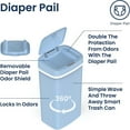 thumbnail image 4 of NPT-16-1 Automatic Touchless Motion Sensor Diaper Disposal Trash Can with lid, 4.2 gallon/16 L, Pink, Plastic, 4 of 6