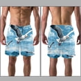 thumbnail image 3 of luoweisi Men's Beach Shorts Quick Dry Swim Trunks with Mesh Lining Seagull 2XL, 3 of 5